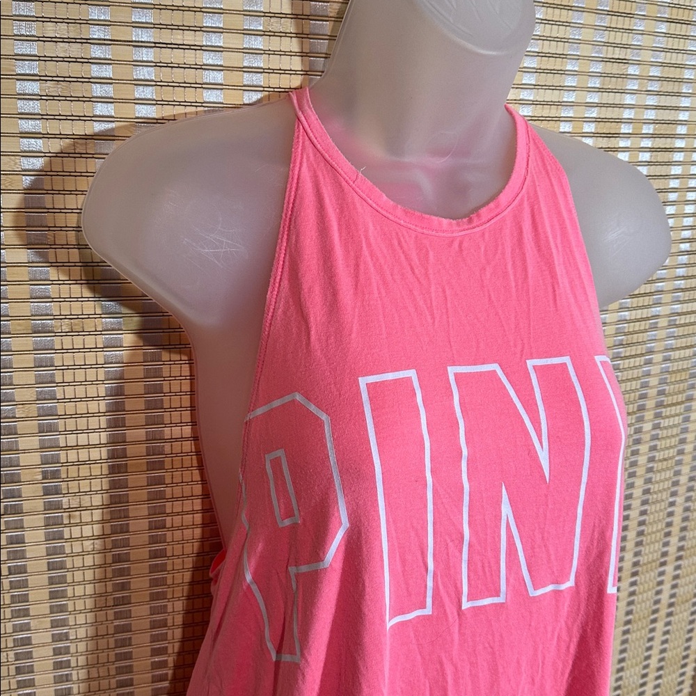 PINK Victoria's Secret Hot Pink Oversized Racerback Super Soft Tank Top Small S - Picture 4 of 15